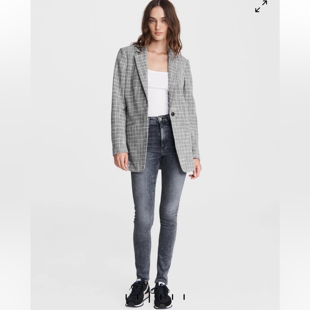 Rag & Bone Ames Deconstructed Check Cotton Blazer